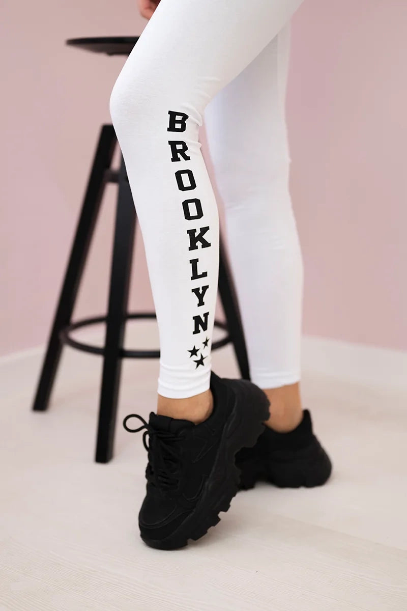Nohavice legíny Brooklyn biela univerzálne