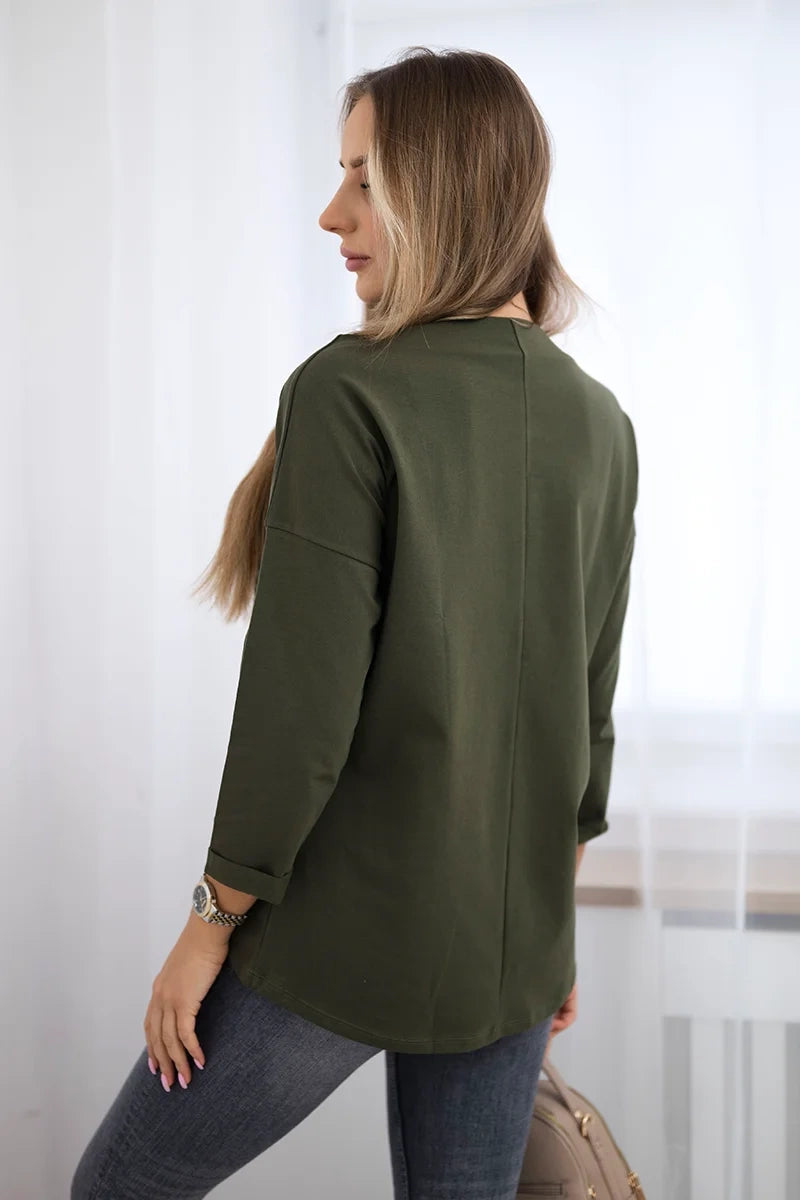 Blúzka s grafikou American Girl khaki S/M - L/XL S/M