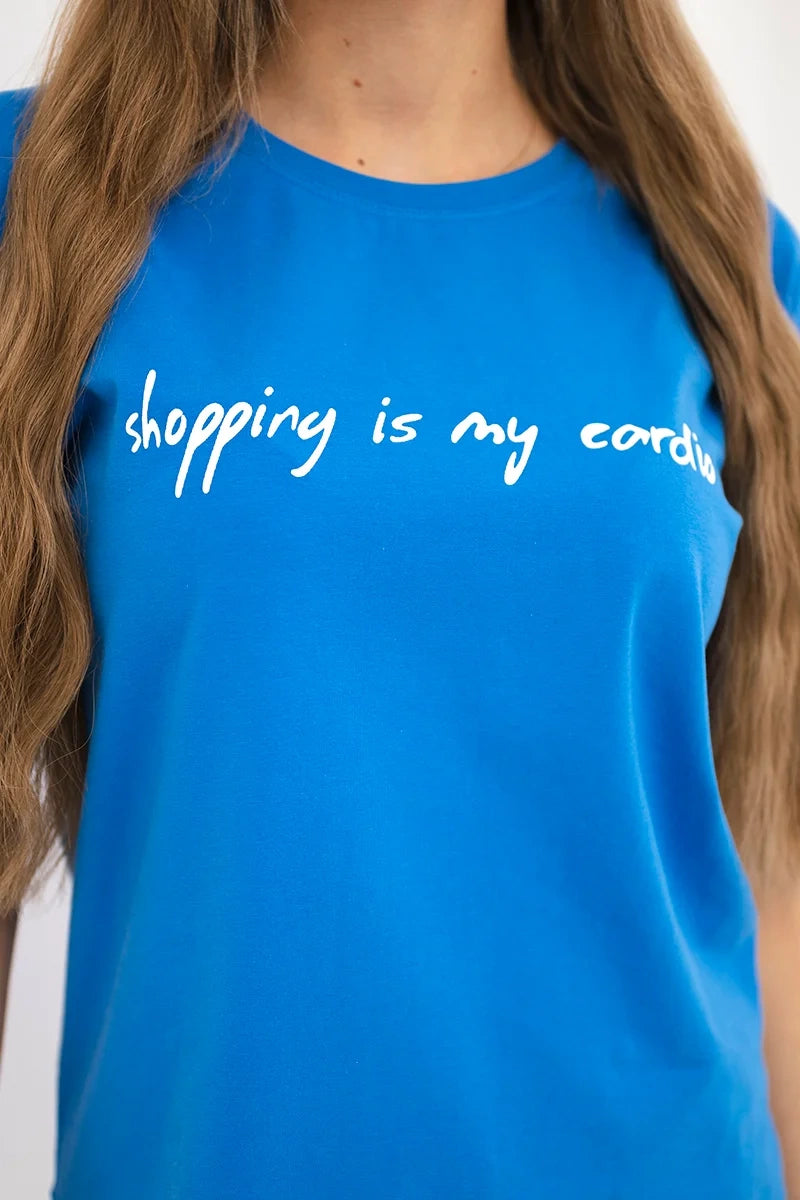 Blúzka Shopping is my cardio nevädza univerzálne
