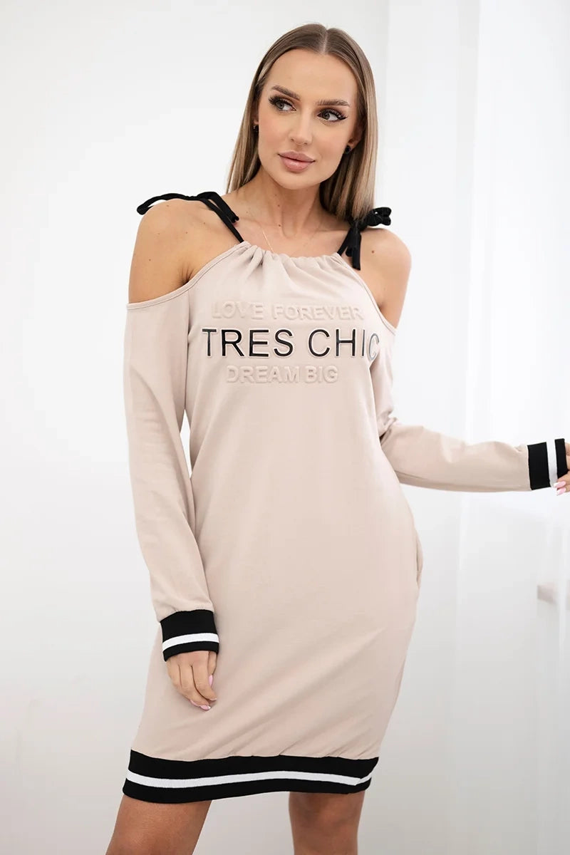 Šaty Tres Chic béžová univerzálne