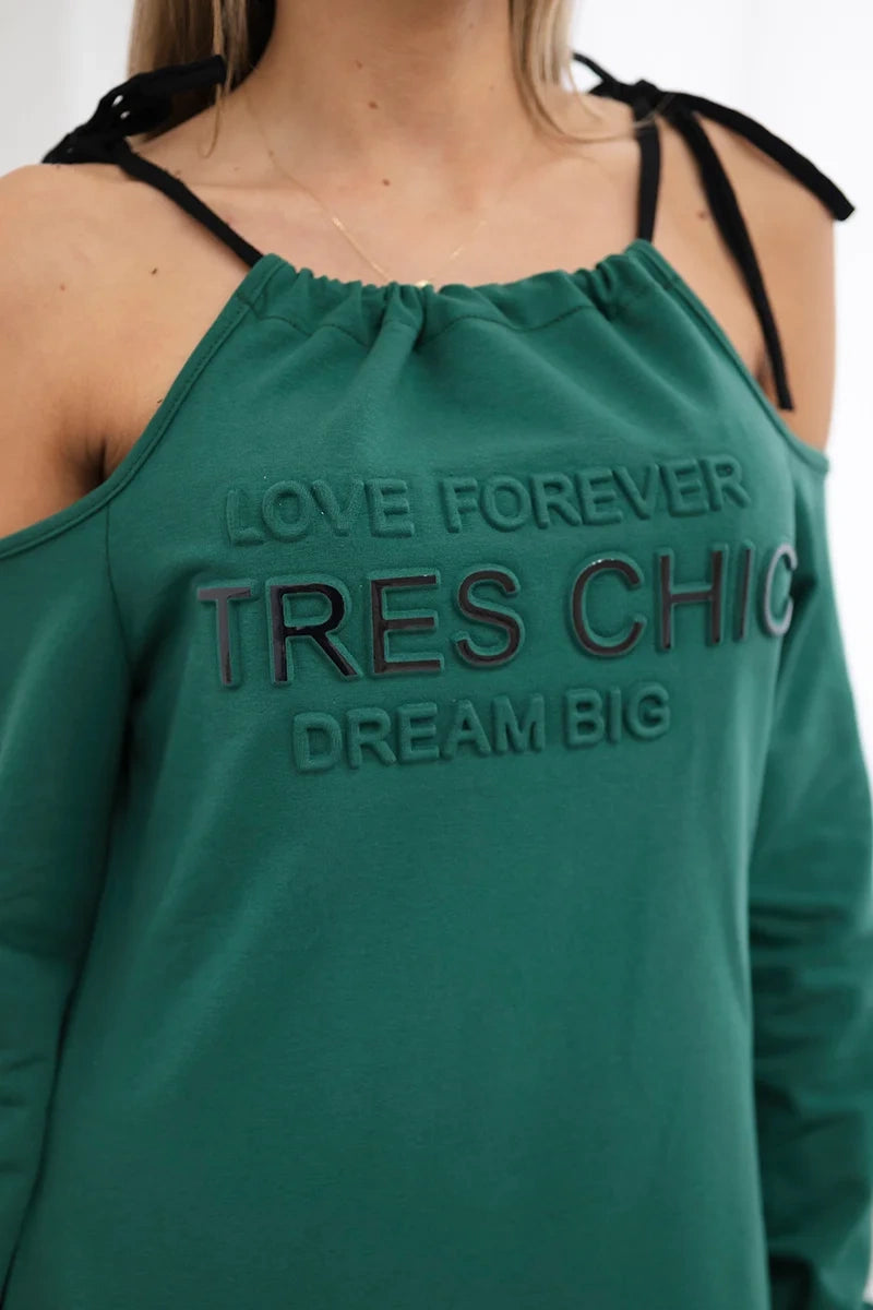 Šaty Tres Chic zelená univerzálne