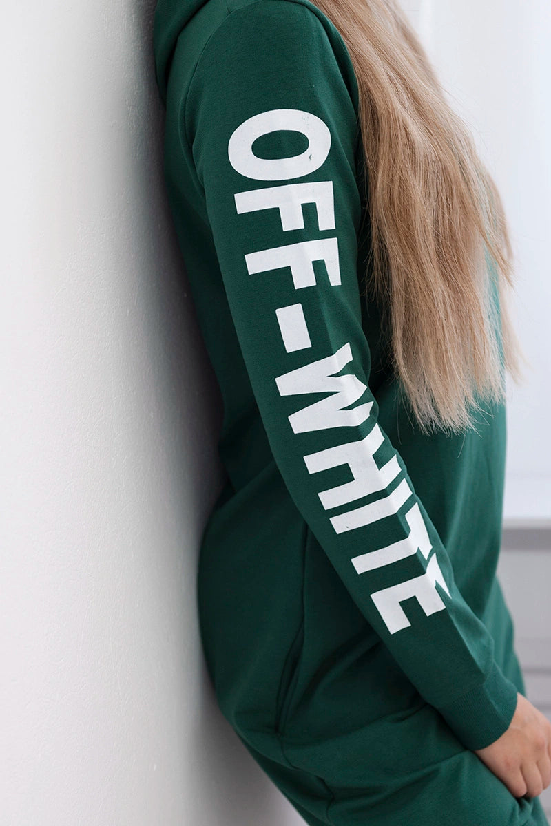 Šaty Off White tmavozelený univerzálne