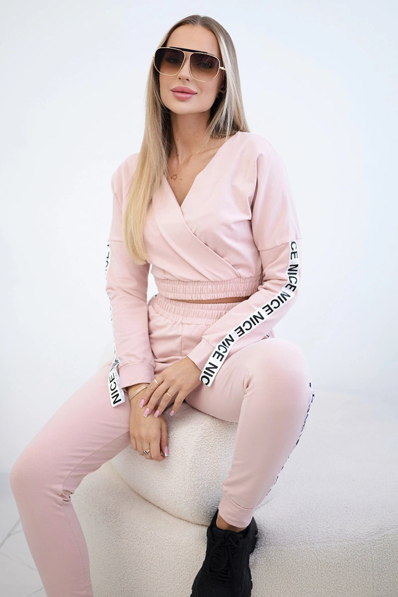 Súprava s ozdobnými stuhami tmavý púdrovo ružová univerzálne