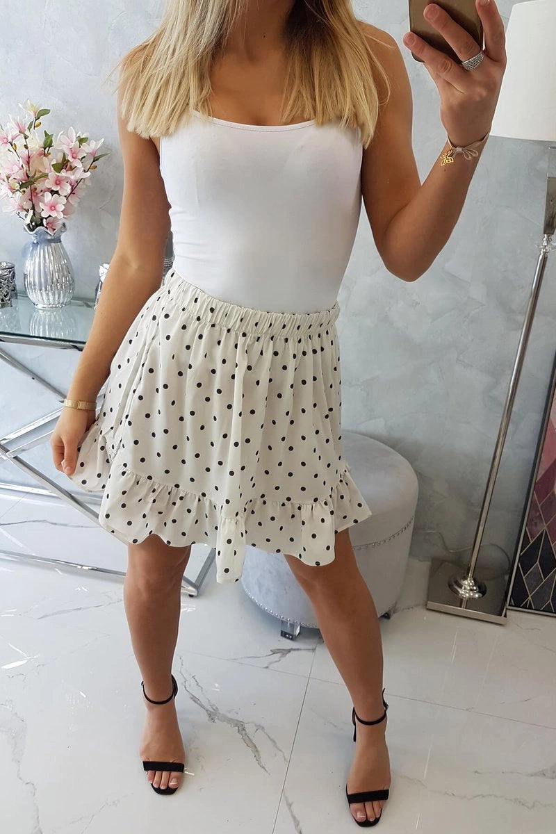 Polka dot sukňa ecru univerzálne