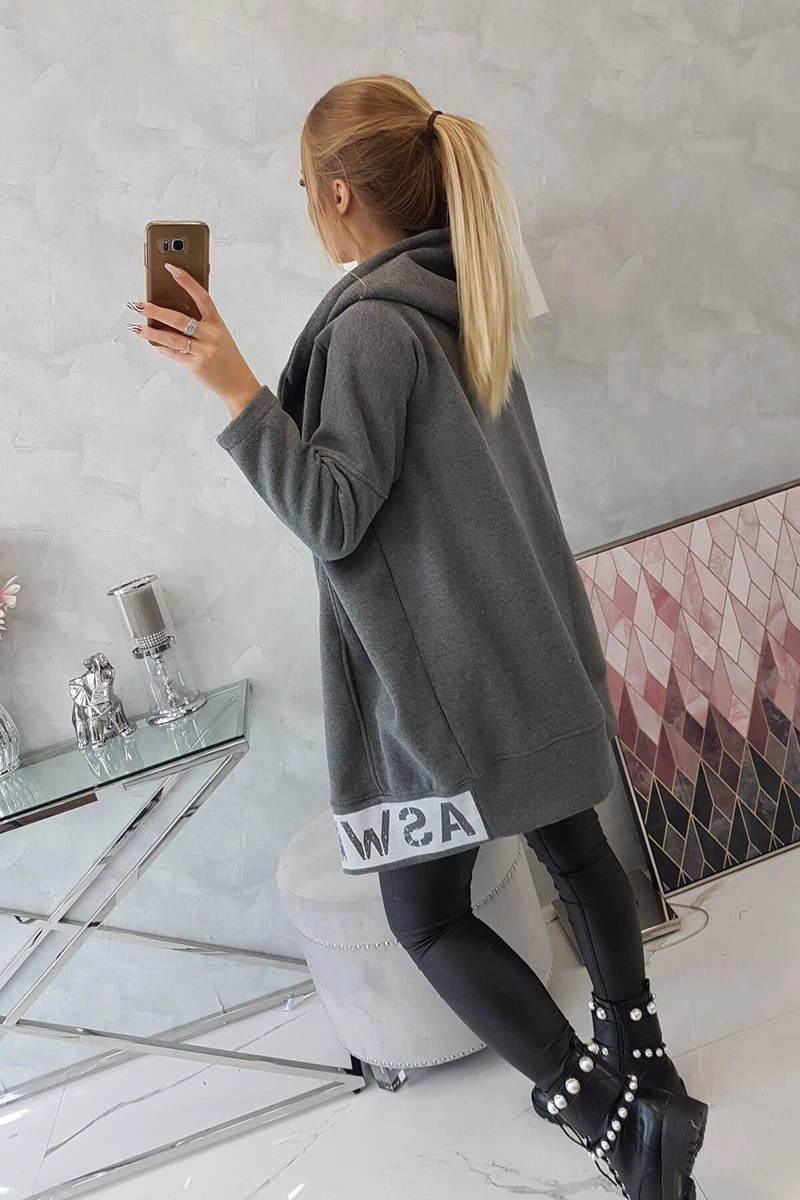 Zateplená mikina so zapínaním na zips grafit univerzálne