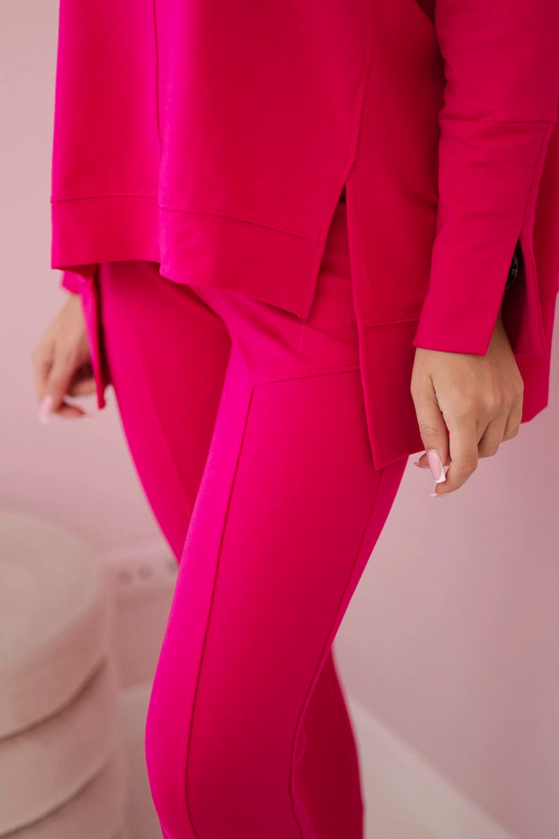 Súprava s oversize blúzkou fuchsiová univerzálne