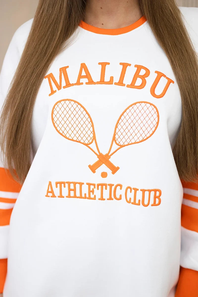 Zateplená mikina Malibu biela + oranžová univerzálne