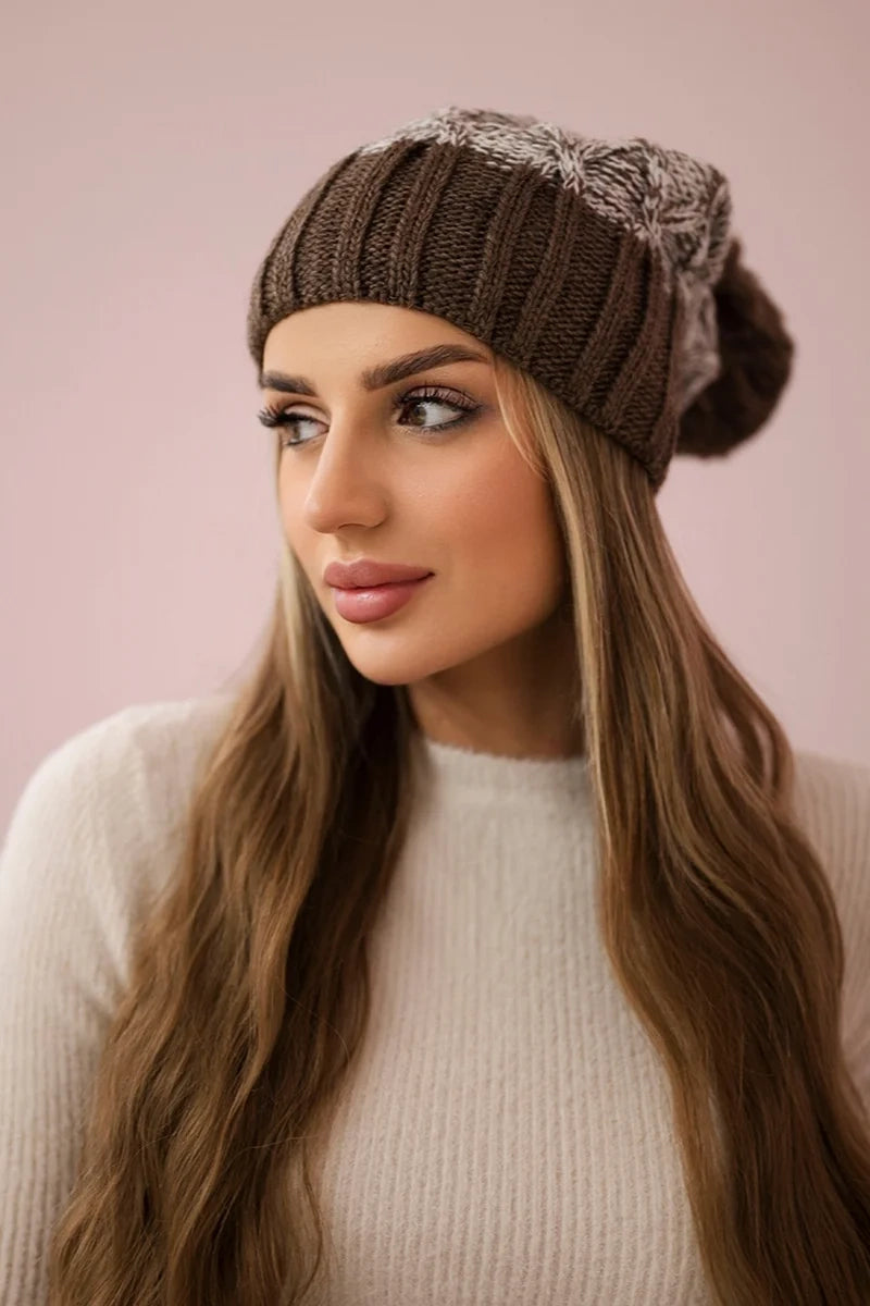 Čapica с fleece Milano K203 ecru melange+mocca univerzálne