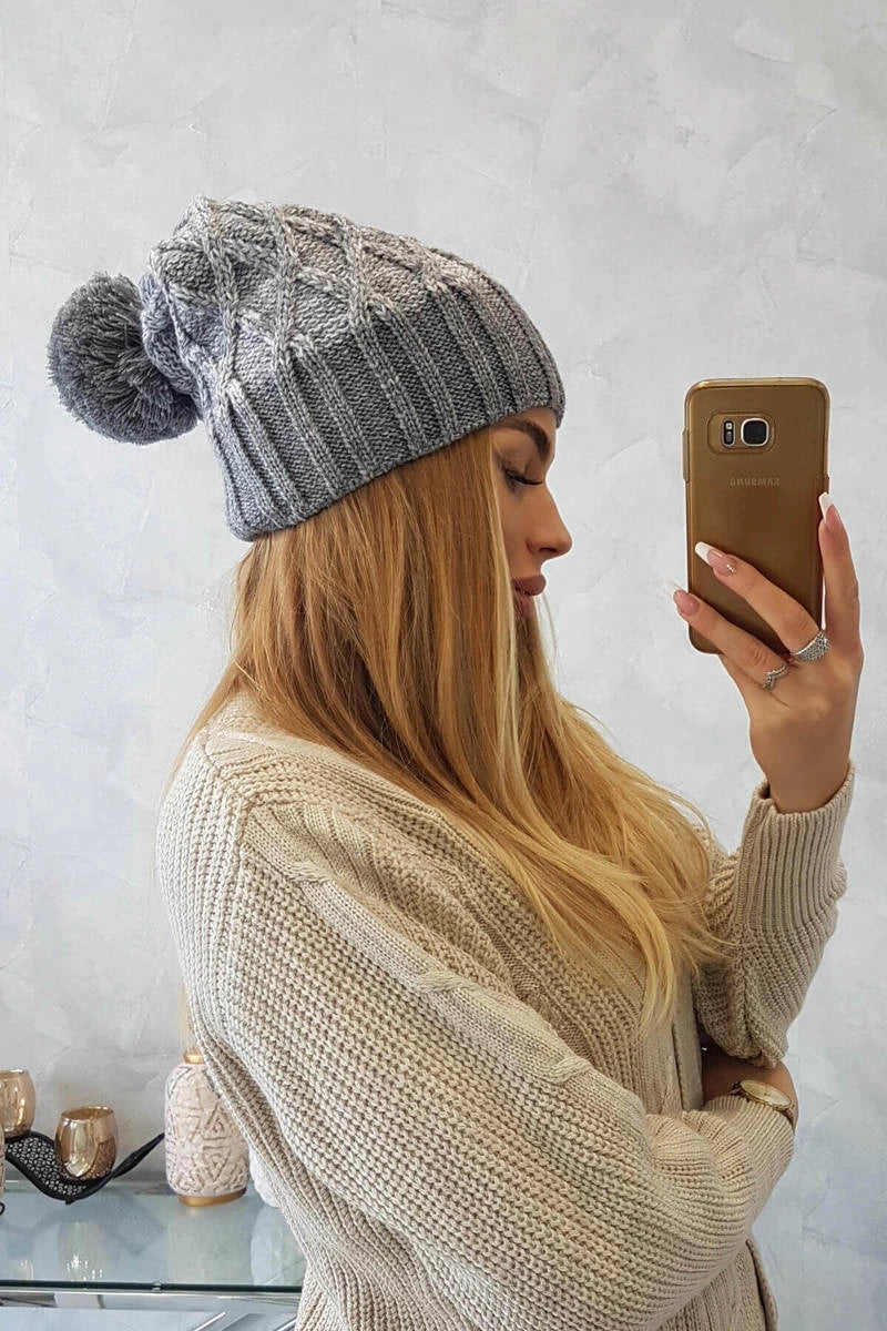 Čapica с fleece Milano K203 sivá melanž+sivá univerzálne