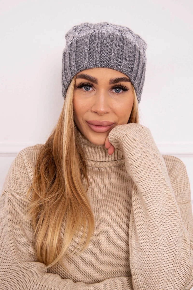Čapica с fleece Milano K203 sivá melanž+sivá univerzálne