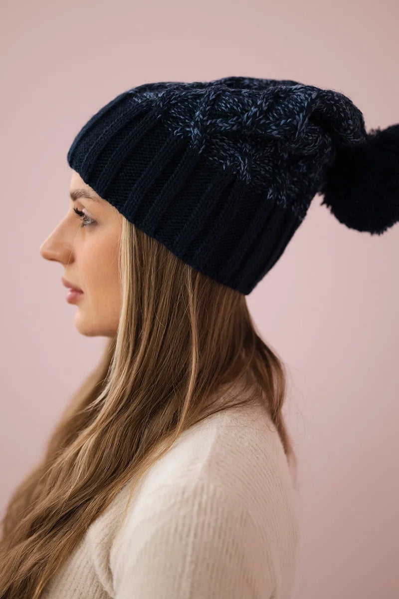 Čapica с fleece Milano K203 námornícka modrá melanž+námornícka modrá univerzálne