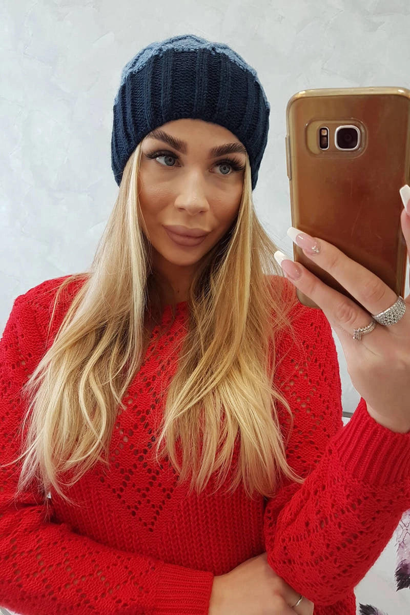 Čapica с fleece Milano K203 džínsy+námornícka modrá univerzálne