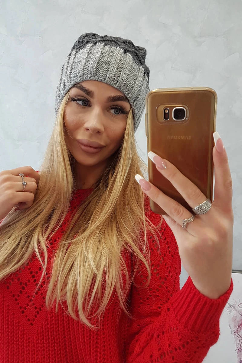 Čapica с fleece Milano K203 grafit+sivá univerzálne