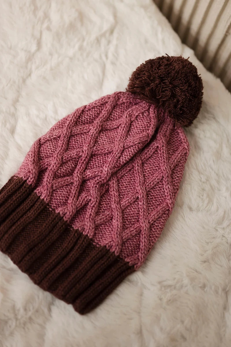 Čapica с fleece Milano K203 tmavo ružová+hnedá univerzálne