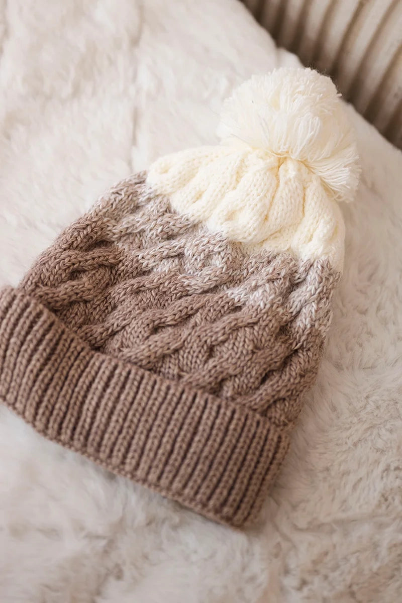 Čapica s fleece Ilona K218 béžová+ecru univerzálne