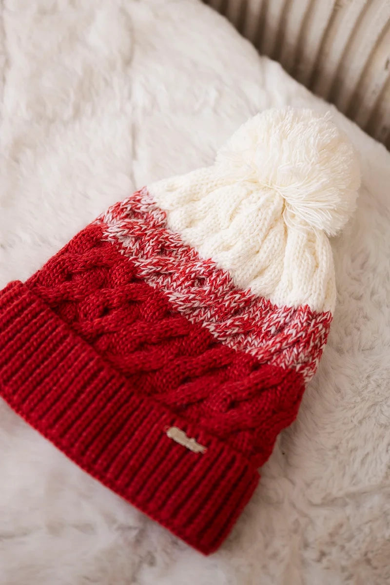 Čapica s fleece Ilona K218 malina+ecru univerzálne