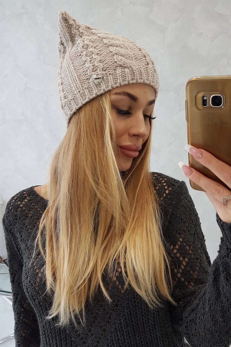 Čapica s fleece Rabbid K237 svetlo béžová univerzálne