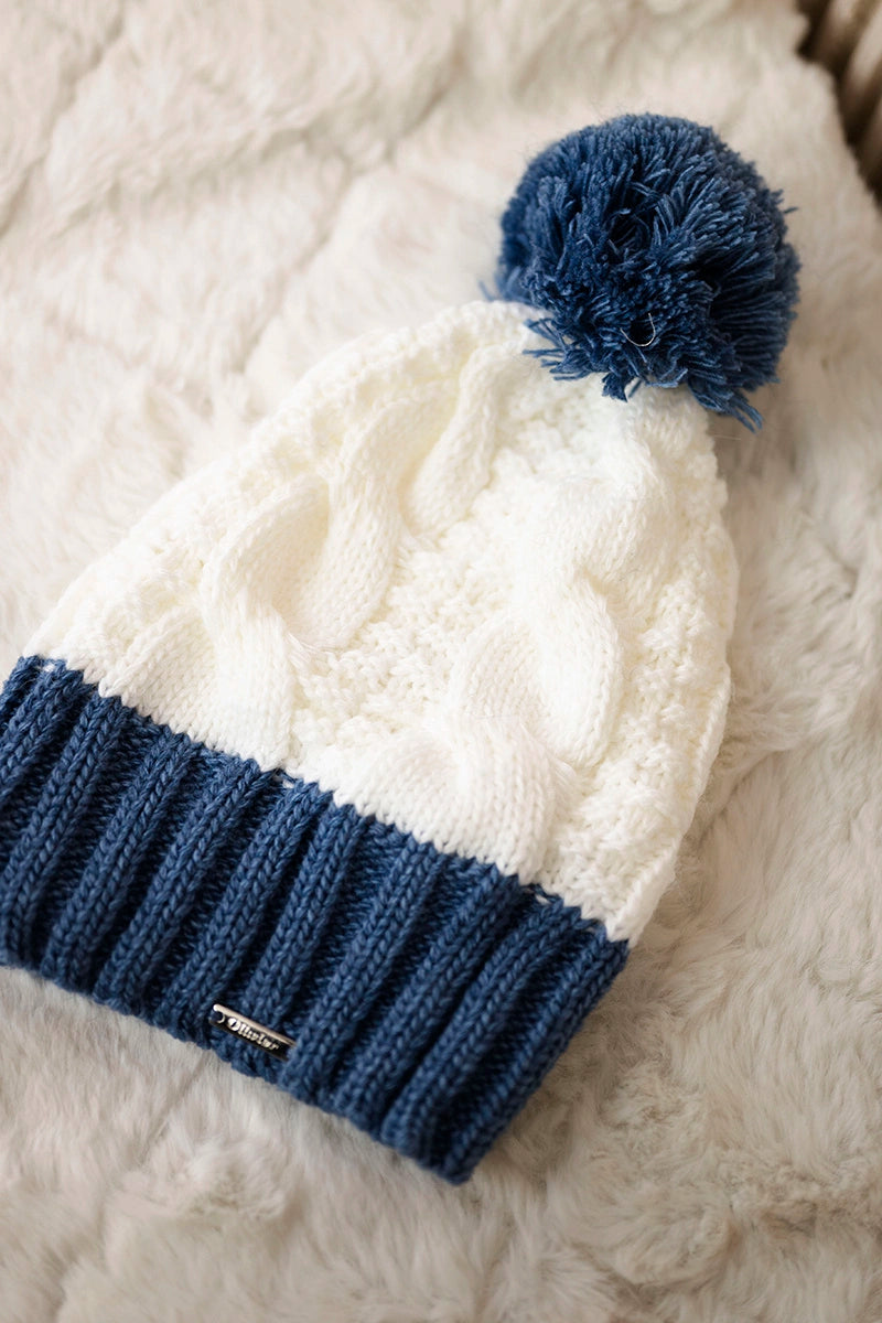 Čapica s fleece Paris K212 biela+denim farba univerzálne