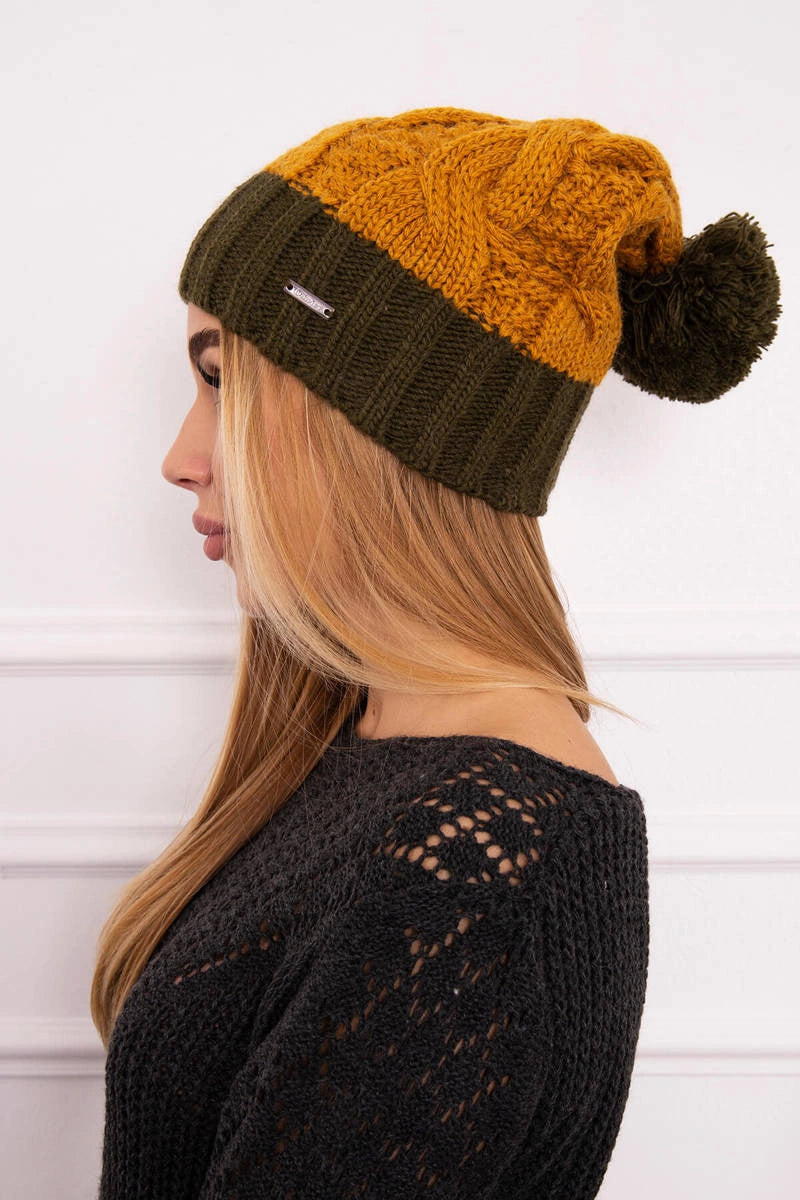 Čapica s fleece Paris K212 horčica+kaki univerzálne