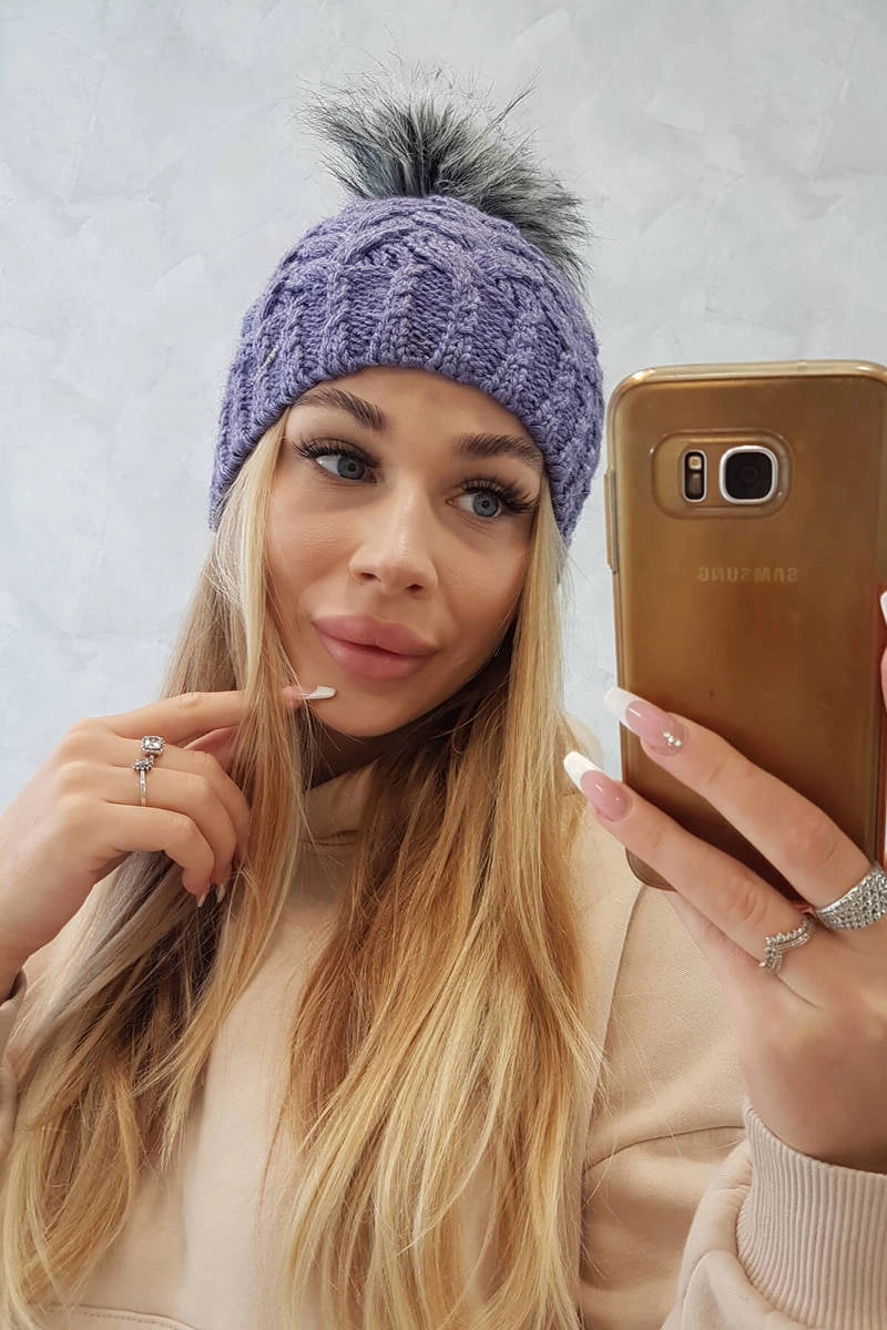 Čapica s fleece Daria K217 fialový univerzálne