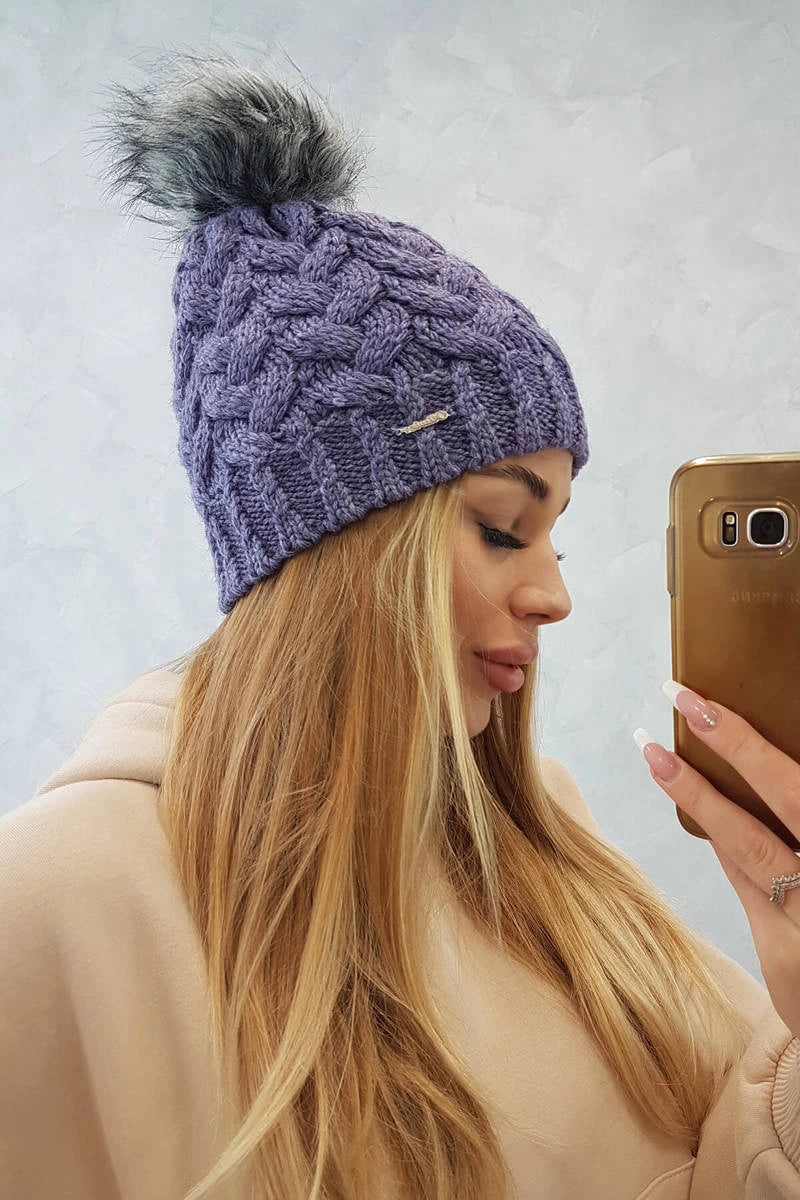 Čapica s fleece Daria K217 fialový univerzálne