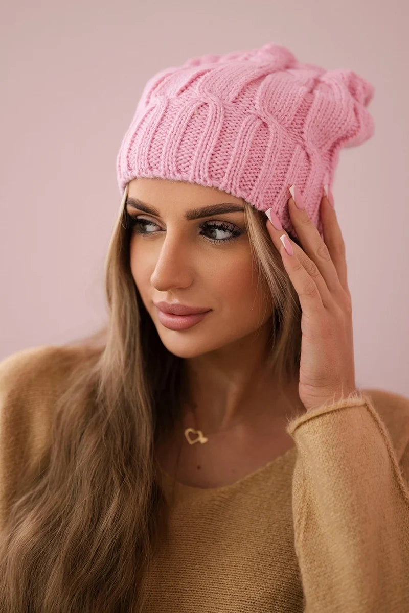 Čapica s fleece Iwona K221 ružová univerzálne