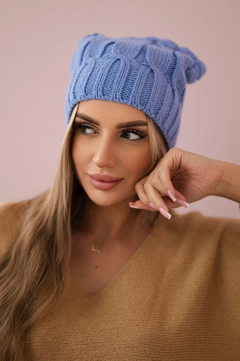 Čapica s fleece Iwona K221 modrá univerzálne