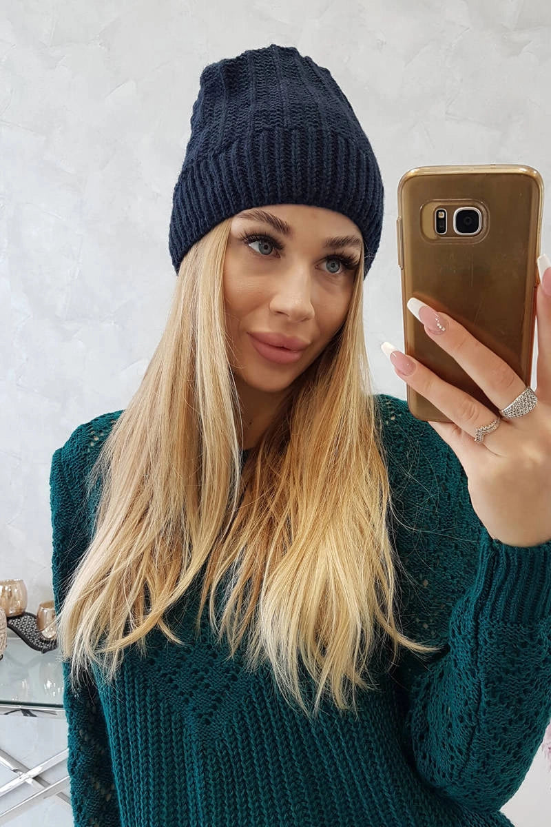 Čapica s fleece Anna K238 námornícka modrá univerzálne