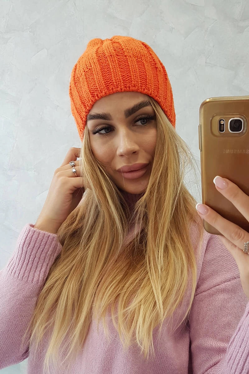 Čapica s fleece Ida K320 oranžová univerzálne