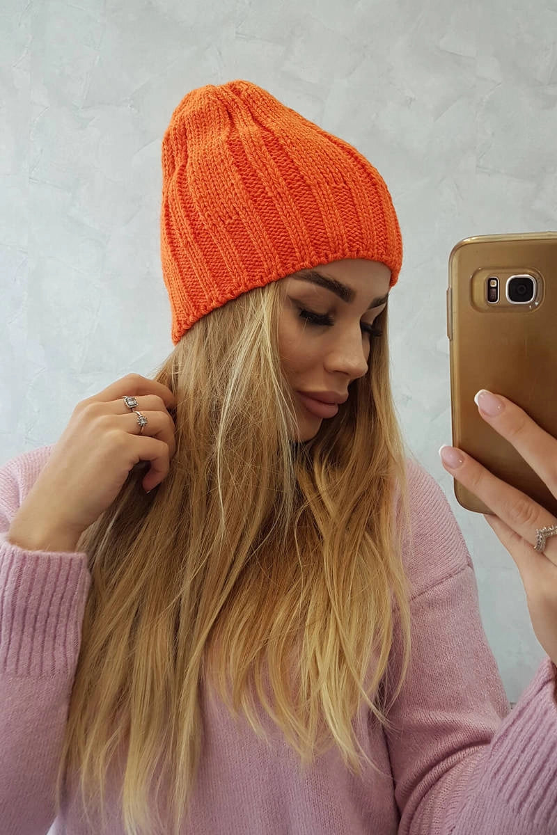 Čapica s fleece Ida K320 oranžová univerzálne