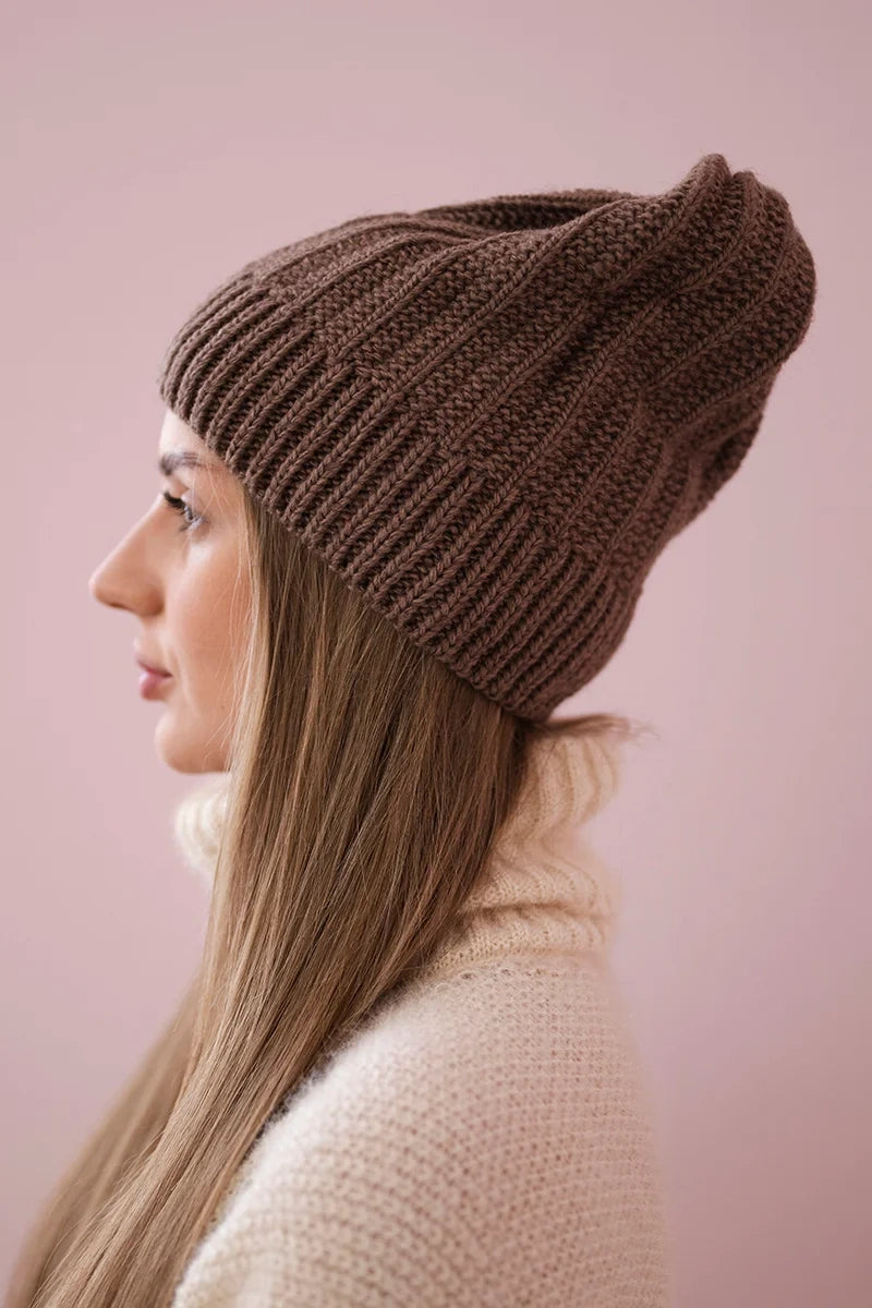 Čapica s fleece Anna K238 mocca univerzálne