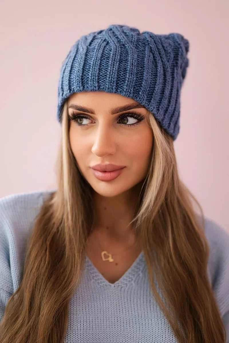 Čapica s fleece Paulina K227 tmavé džínsy univerzálne