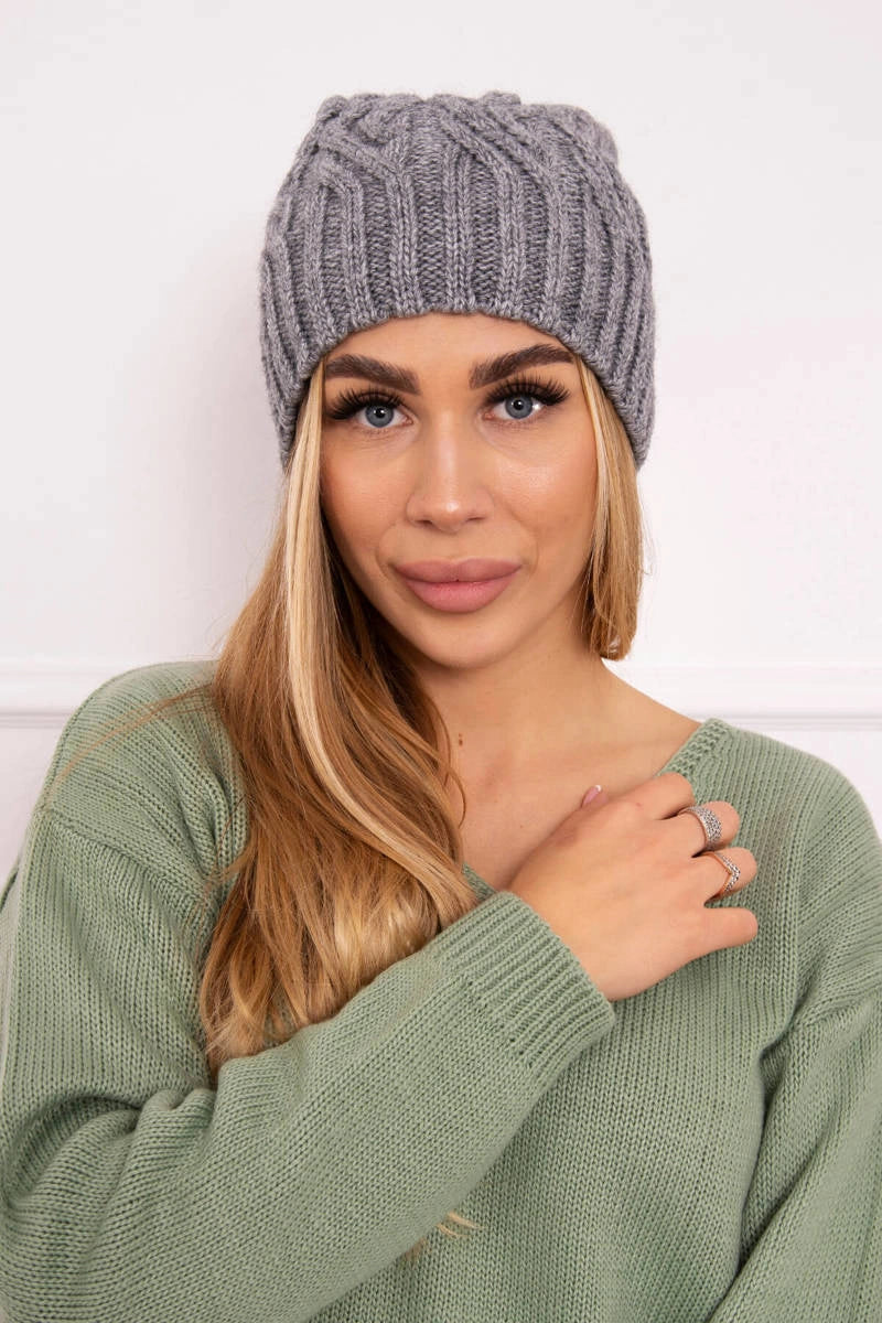 Čapica s fleece Paulina K227 tmavošedý univerzálne