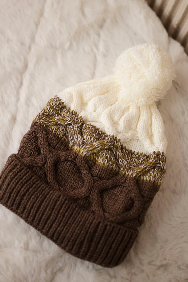 Čapica s fleece Alice K248 cappuccino+ecru univerzálne