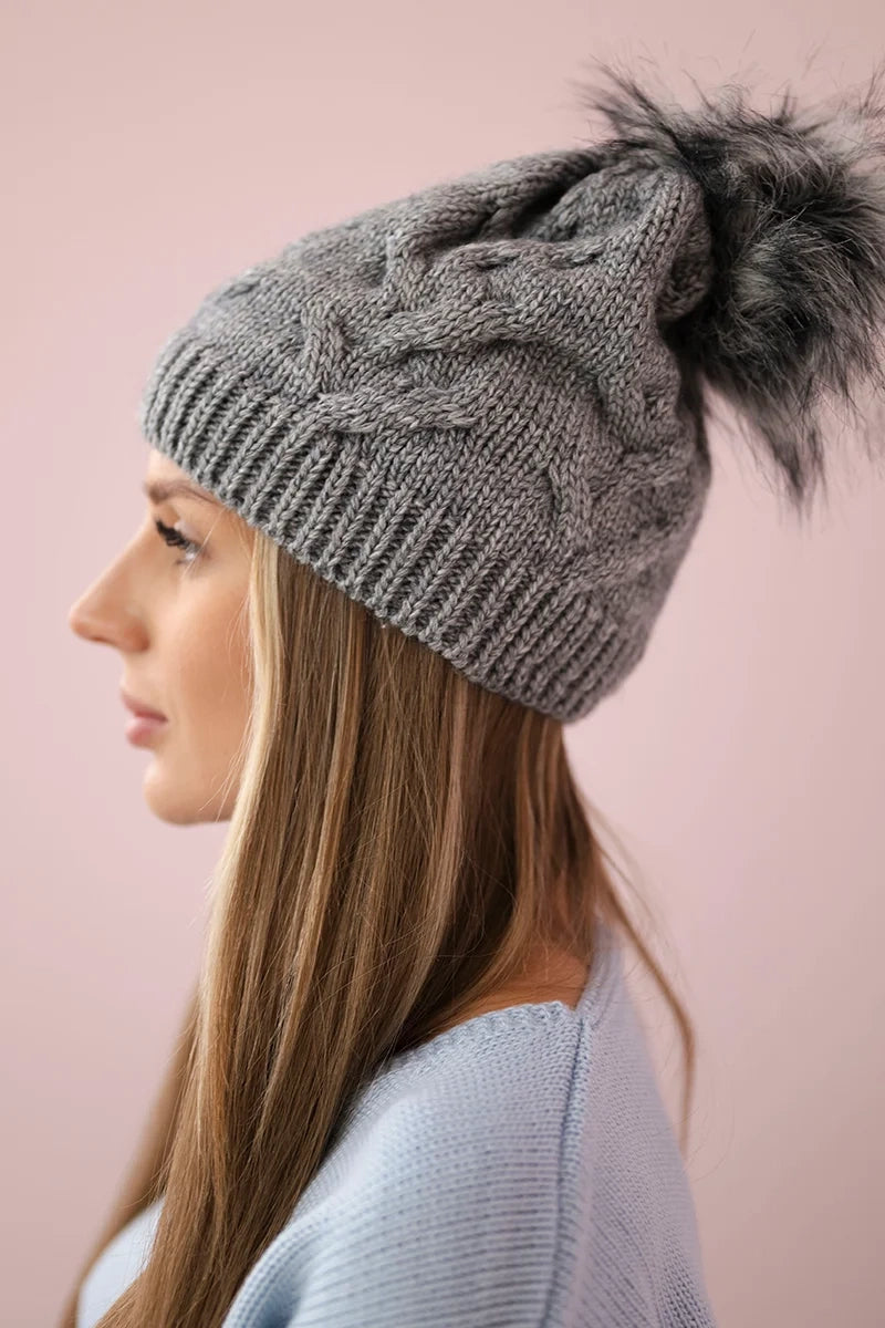 Čapica s fleece Ela K242 tmavošedý univerzálne