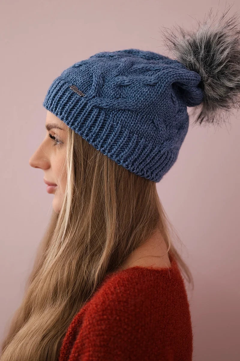 Čapica s fleece Ela K242 džínsy univerzálne