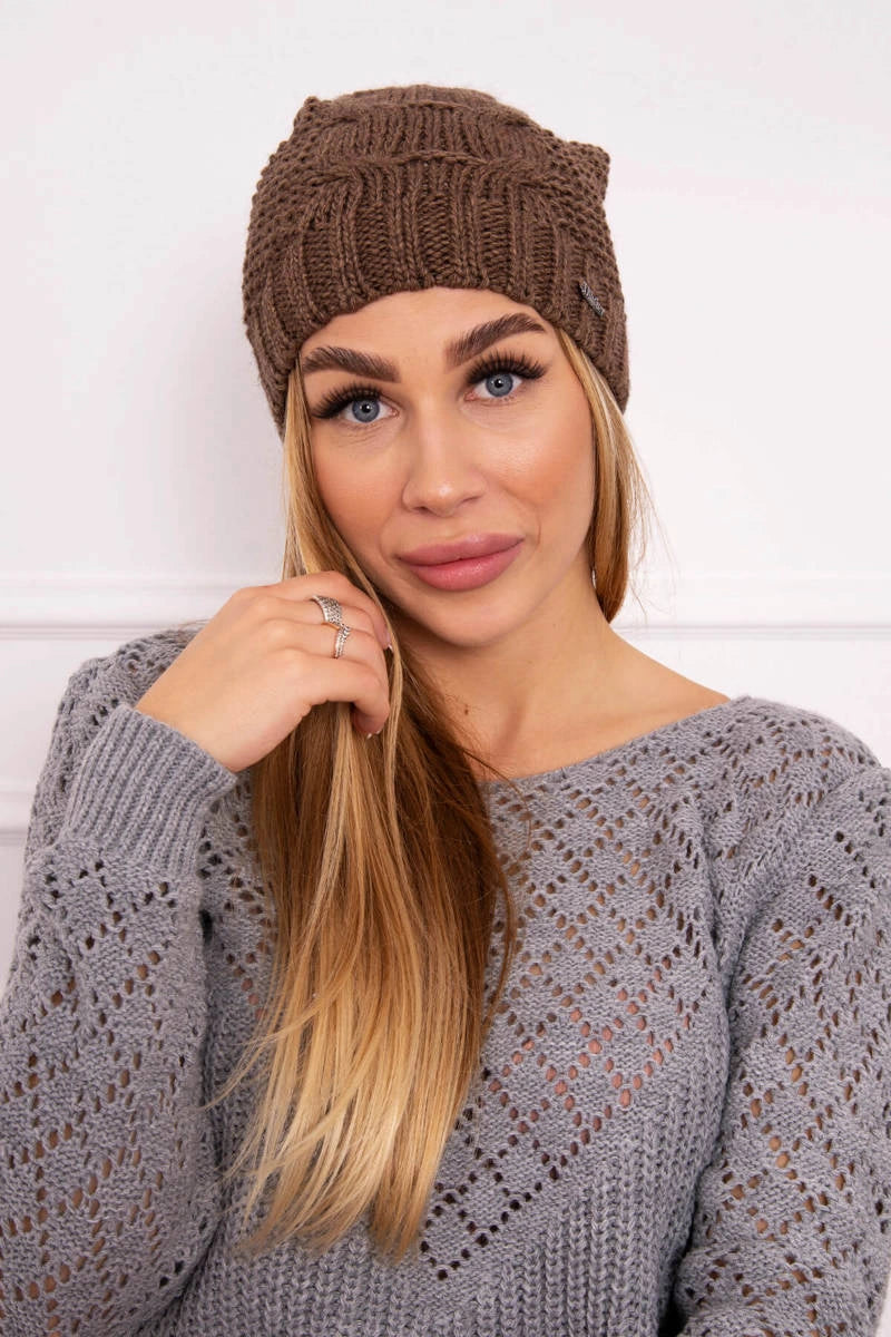 Čapica s fleece Justyna K253 cappuccino univerzálne
