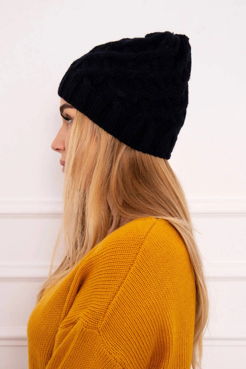 Čapica s fleece Agnieszka K239 námornícka modrá univerzálne