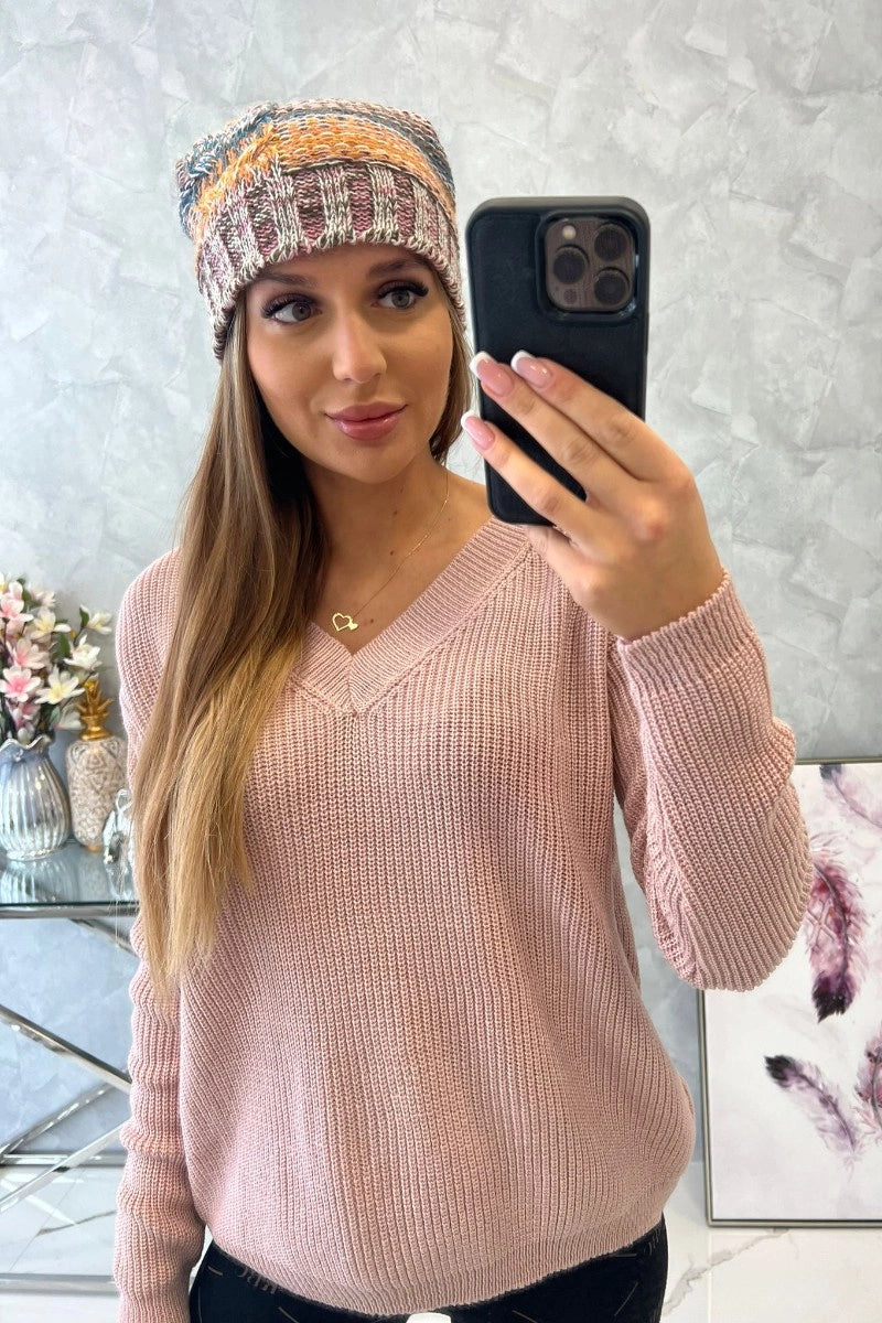 Čapica s fleece Monika K256 horčica+hnedá univerzálne