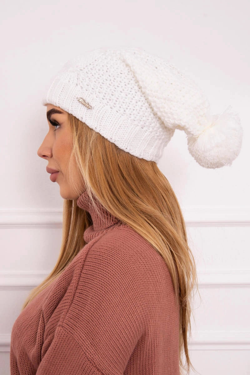 Čapica s fleece Karolina K243 biely univerzálne