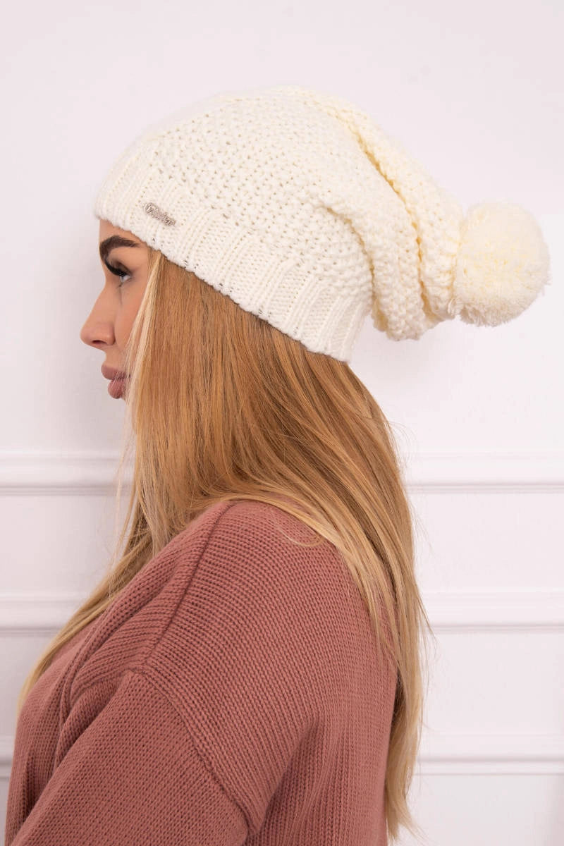 Čapica s fleece Karolina K243 ecru univerzálne