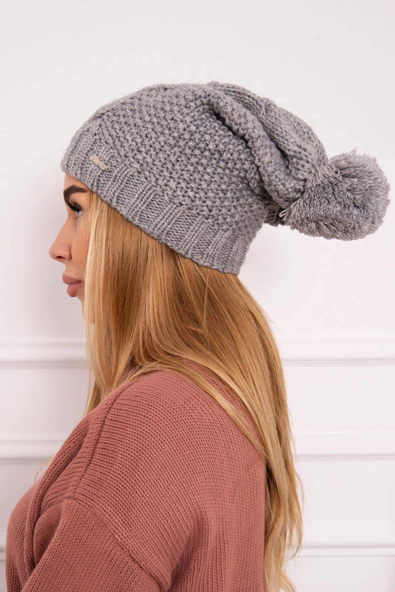 Čapica s fleece Karolina K243 sivá univerzálne