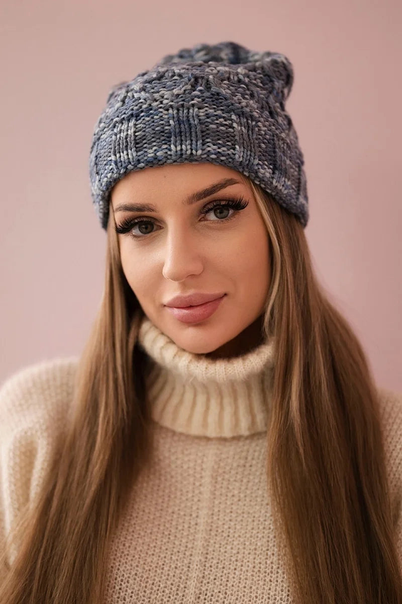 Čapica s fleece Melisa K241 námornícka modrá+modrá univerzálne