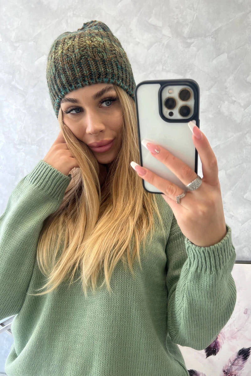Čapica s fleece Melisa K241 hnedá+zelená univerzálne