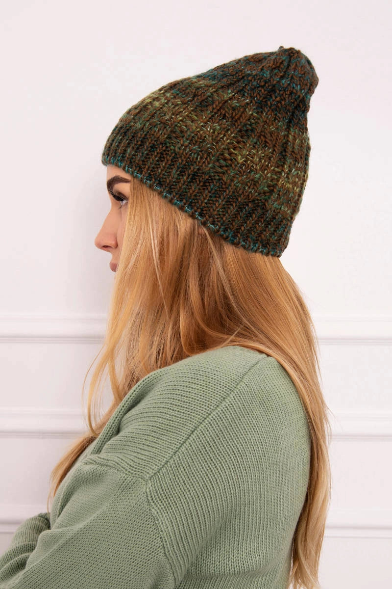 Čapica s fleece Melisa K241 hnedá+zelená univerzálne