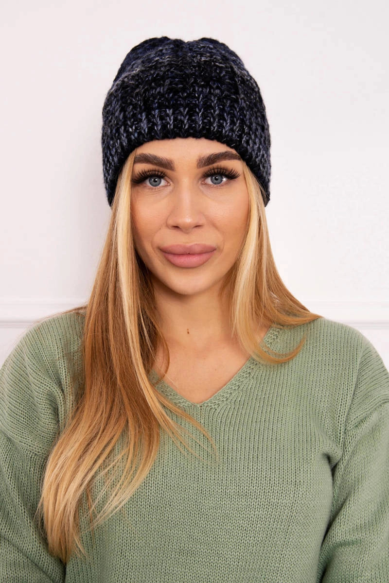 Čapica s fleece Melisa K241 čierna+námornícka modrá univerzálne