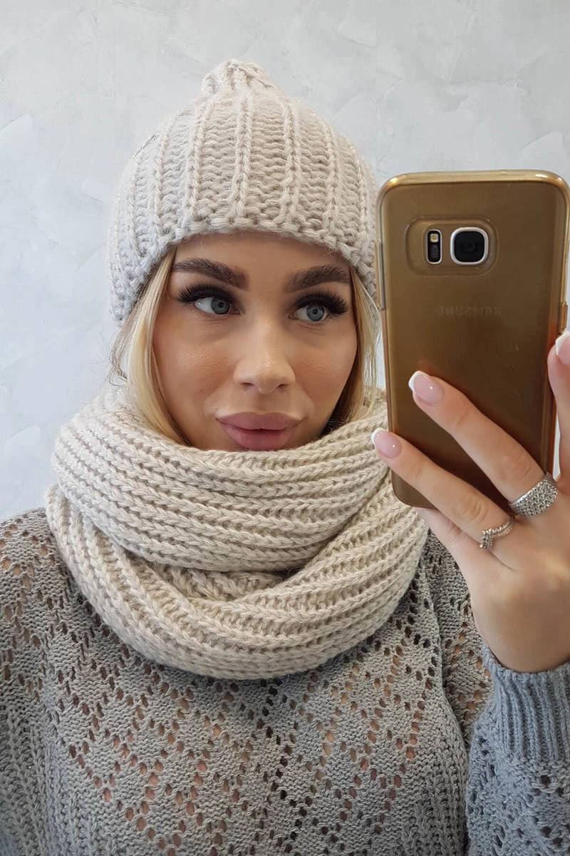 Dámsky set s hrubým pruhom P100 béžová univerzálne