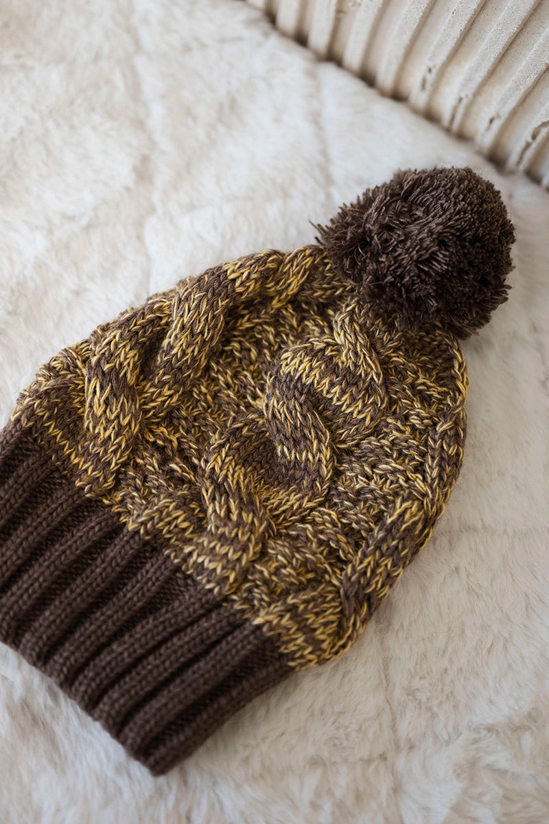 Čapica s fleece Paryż K213 mocca + žltá univerzálne