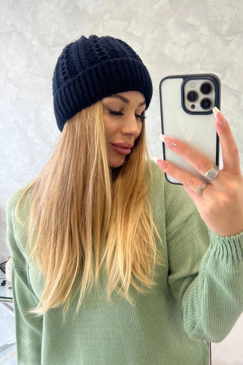 Čapica s fleece Lila K240 námornícka modrá univerzálne