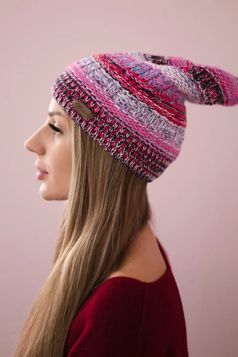 Čapica s fleece Patrycja K254 fuchsiová + ružová univerzálne